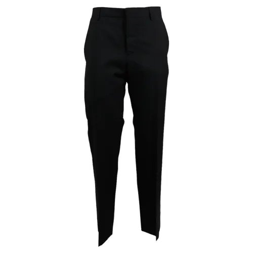 Prada , Wool Mohair Trousers ,Black male, Sizes: