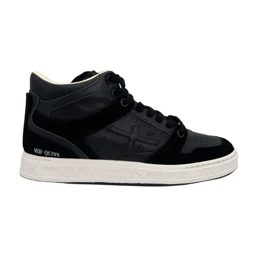 Premiata , Black Leather Sneakers with White Soles ,Black female, Sizes:
