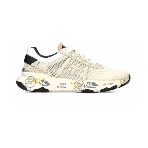 Premiata , Innovative 3D Embroidered Nude Sneakers ,Beige female, Sizes: