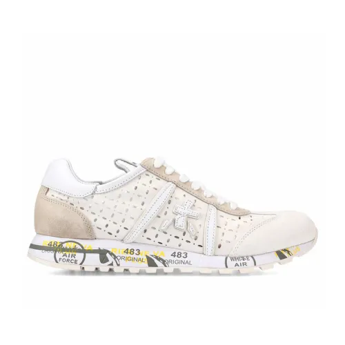 Premiata , White Lucy Flower Print Sneakers ,White female, Sizes: