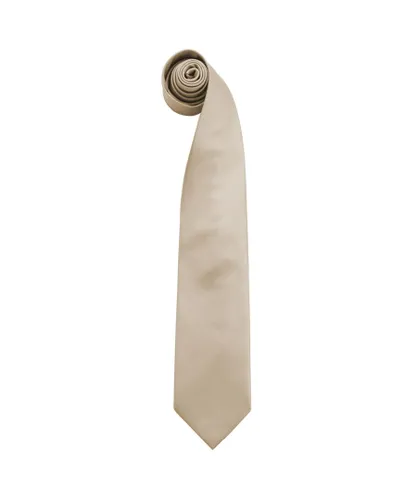 Premier Mens “Colours” Plain Fashion / Business Tie (Pack of 2) (Khaki) - One