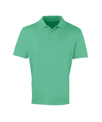Premier Mens Coolchecker Pique Short Sleeve Polo T-Shirt (Kelly) - Green