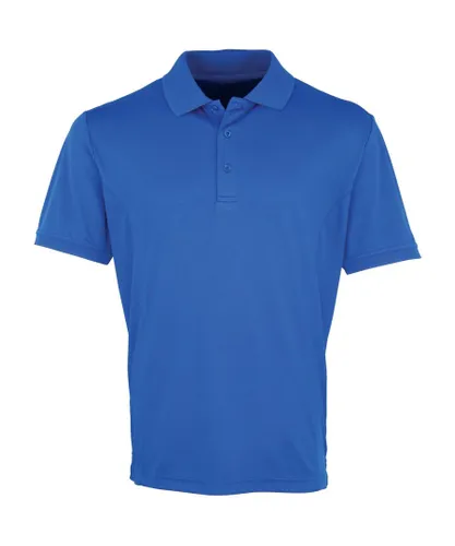 Premier Mens Coolchecker Pique Short Sleeve Polo T-Shirt (Royal) - Blue