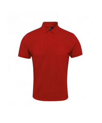 Premier Mens Coolchecker Plus Piqu Polo Shirt (Red)