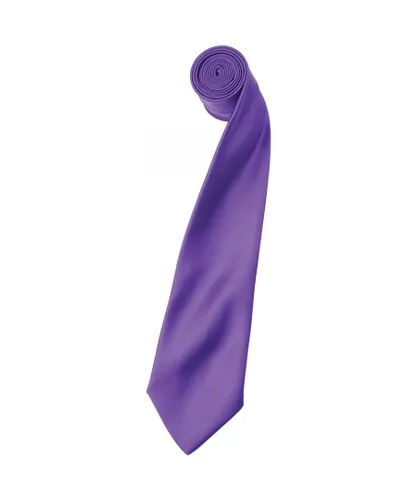 Premier Mens Plain Satin Tie (Narrow Blade) (Rich Violet) - One