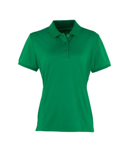 Premier Womens/Ladies Coolchecker Pique Polo Shirt (Kelly Green)