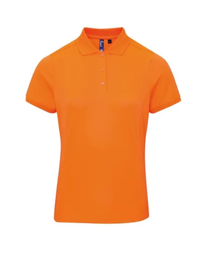 Premier Womens/Ladies Coolchecker Pique Polo Shirt (Neon Orange)