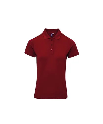 Premier Womens/Ladies Coolchecker Plus Polo Shirt (Burgundy)