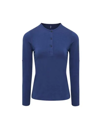 Premier Womens/Ladies Long John Plain Roll Sleeve T-Shirt (Indigo Denim) - Indigo Blue