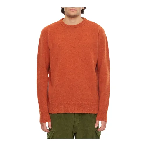 President's , Shetland Wool Crewneck Sweater ,Orange male, Sizes: