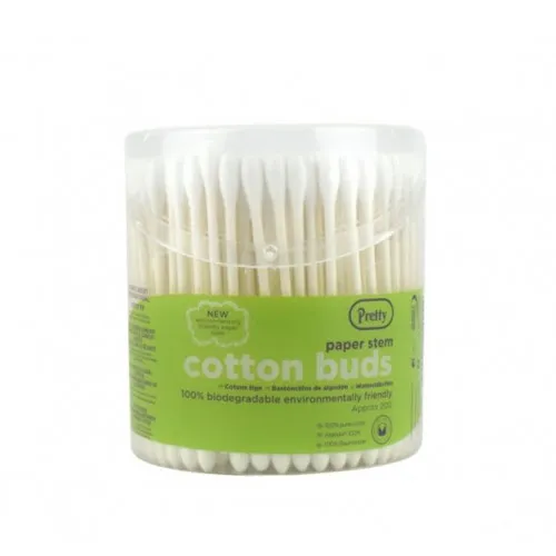 Pretty 100% Biodegradable Paper Stem Cotton Buds 200 pcs.