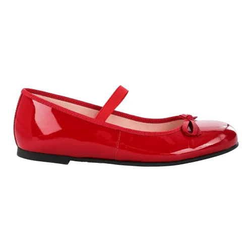 Pretty Ballerinas , Kids Leather Ballerinas Red Ballet Shoes ,Red female, Sizes:
