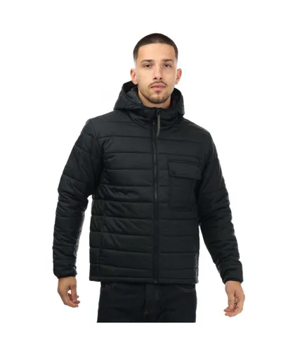 Pretty Green Mens Donlain Quilted Nylon Jacket in Black