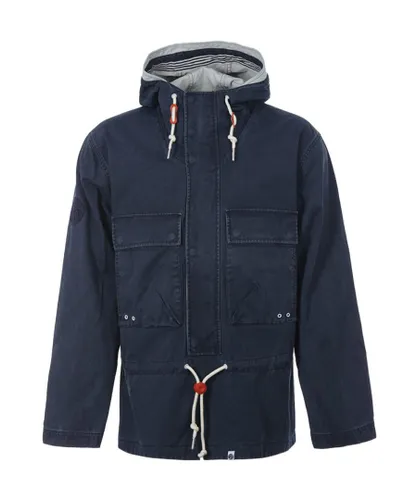 Pretty Green Mens Nautical Smock Jacket in Navy Cotton