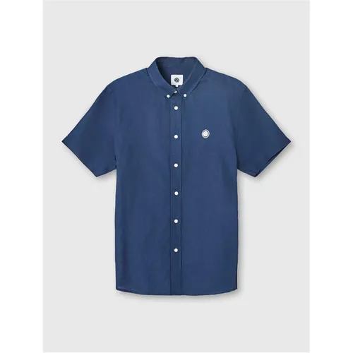 Pretty Green PG Linen SS Shirt Sn33 - Blue