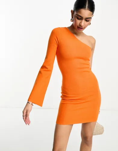 Pretty Lavish one shoulder knit mini dress in orange