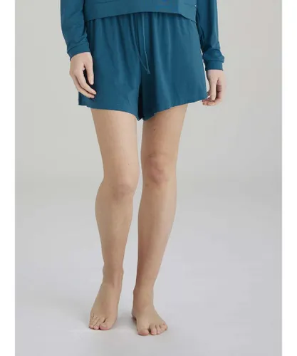 Pretty Polly Womens Botanical Lace Lounge Shorts - Indigo - Turquoise