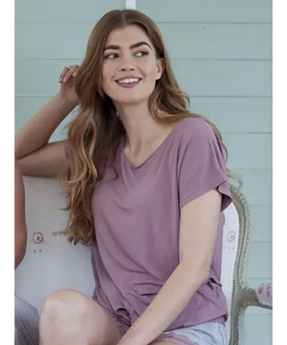 Pretty Polly Womens Casual Comfort T-Shirt - Sugar Plum - Pink