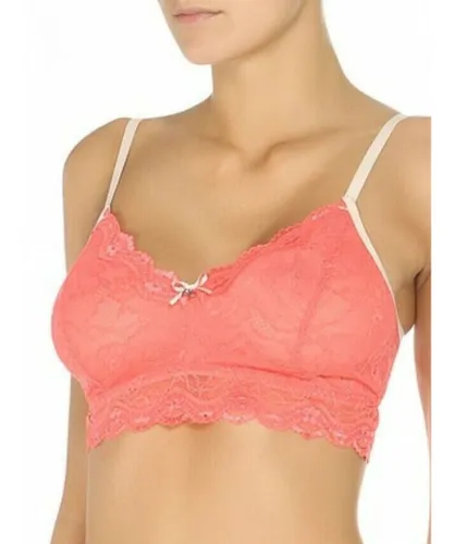 Pretty Polly Womens Lola Wirefree Bralette Coral - Pink Polyamide