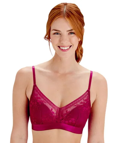 Pretty Polly Womens LPAWN6 Botanical Lace Non Wired Triangle Bra - Pink