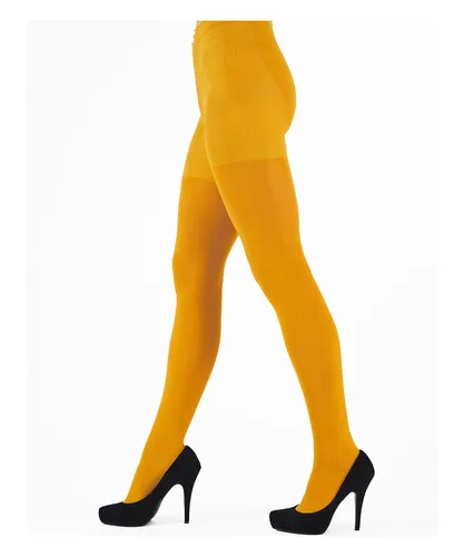 Pretty Polly Womens Premium Opaques 60 Denier Coloured Tights 1 Pair Pack - Yellow