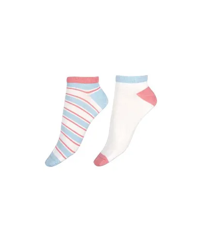 Pretty Polly Womens Wide Stripe Bamboo Liners 2 Pair Pack - White Mix - One