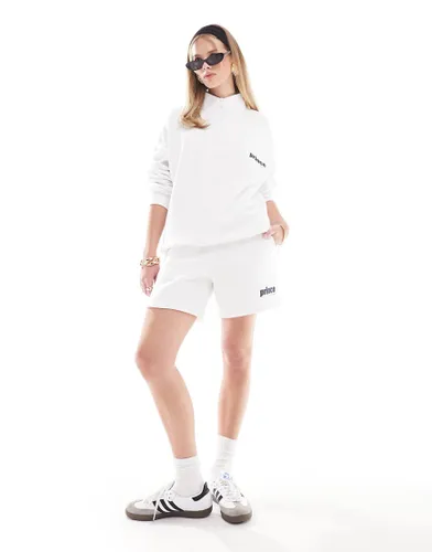 Prince co-ord sweat shorts in white