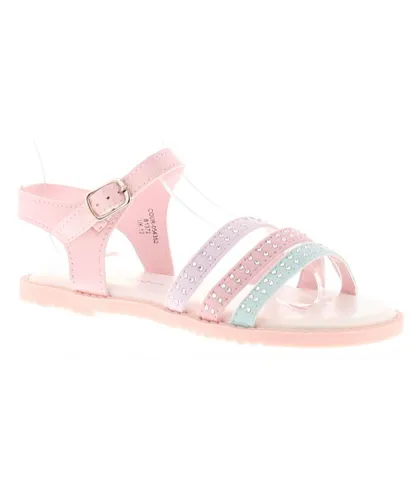 Princess Stardust Girls Sandals Infants Gladiator Strappy Sindy pink Textile