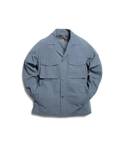 Private White Mens The Summer 4 Pocket Shacket-Blue