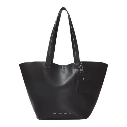 Proenza Schouler , Elegant Black Leather Tote with Detachable Pouch ,Black female, Sizes: ONE SIZE