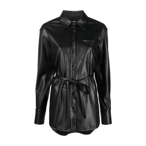 Proenza Schouler , Faux leather shirt jacket ,Black female, Sizes: