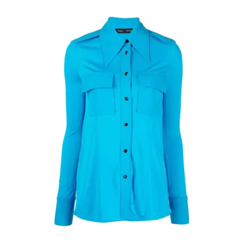 Proenza Schouler , Matte jersey shirt ,Blue female, Sizes: