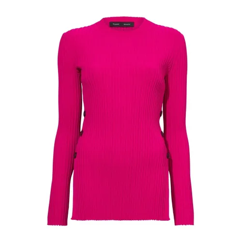 Proenza Schouler , RIB Knit Long Sleeve Sweater ,Pink female, Sizes: