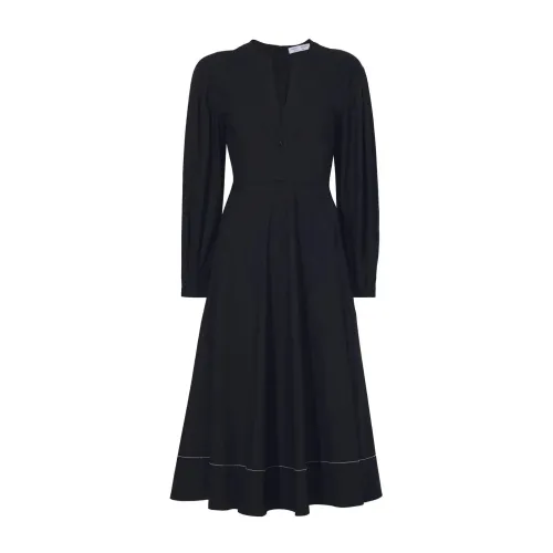 Proenza Schouler , V-neck poplin dress ,Black female, Sizes: