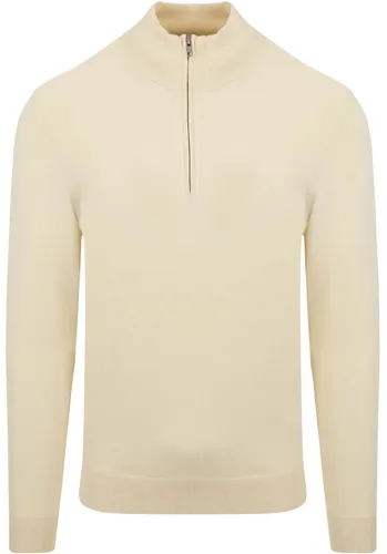 Profuomo Half Zip Pullover Luxury Ecru Beige Off-White
