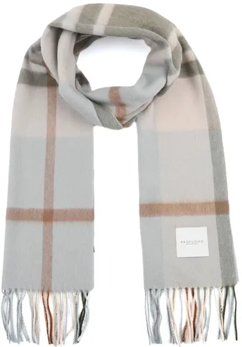 Profuomo Scarf Lambswool Checkered Multicolour Grey