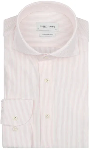 Profuomo Shirt Japanese Knitted Stripes Pink