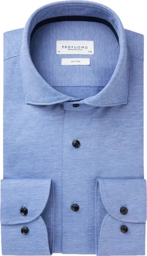 Profuomo Shirt Knitted Mid Melange Blue