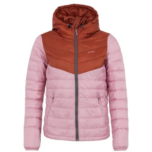 Protest Ladies Clovers Puffer Jacket - Sample: Cameo Pink: M