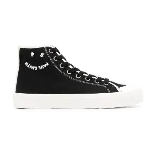 PS By Paul Smith , Black Logo High-Top Sneakers ,Black male, Sizes: