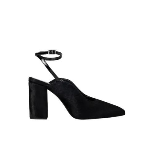 PS By Paul Smith , Black Saffron Heels with Calf Hair ,Black female, Sizes: