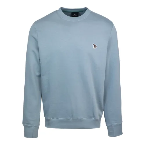 PS By Paul Smith , Blue Sweater with Zebra Logo ,Blue male, Sizes: