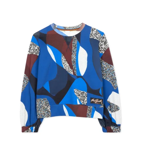 PS By Paul Smith , Botanical Collage Sweatshirt ,Blue female, Sizes: