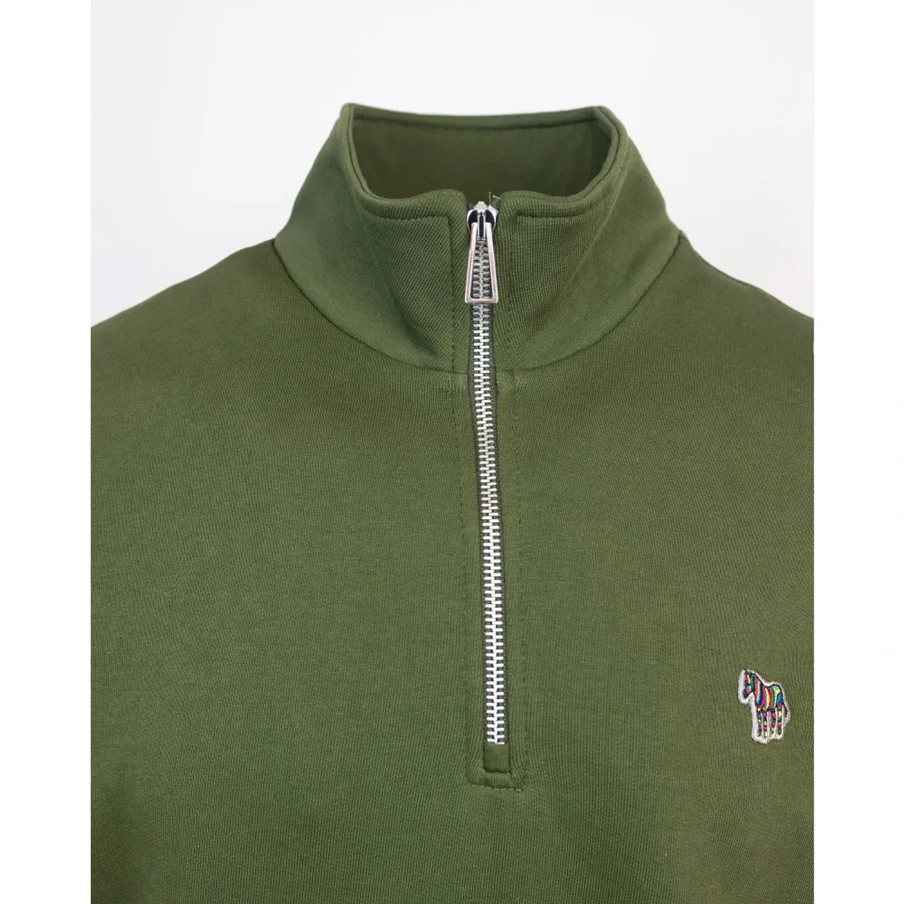 PS By Paul Smith , Cotton Turtleneck with Funnel Neck and Half Zip ,Green male, Sizes: