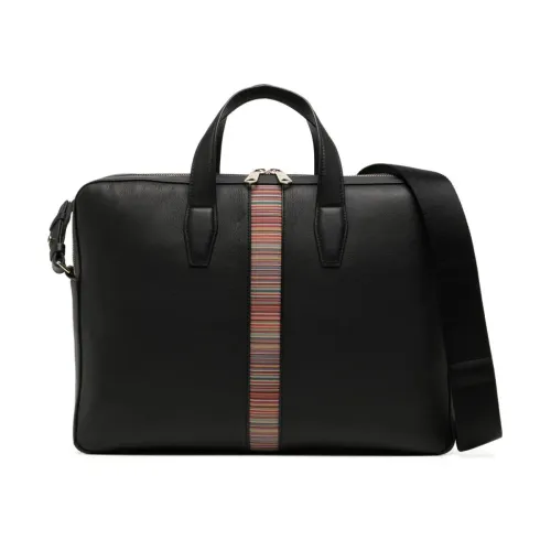 PS By Paul Smith , Double Zip Folio Mens Bag ,Black male, Sizes: ONE SIZE