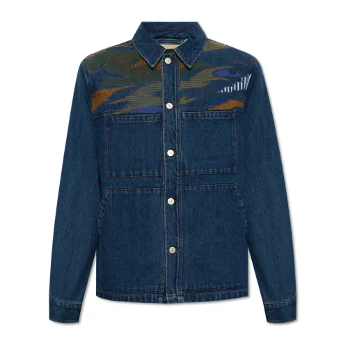 PS By Paul Smith , Embroidered denim jacket ,Blue male, Sizes: