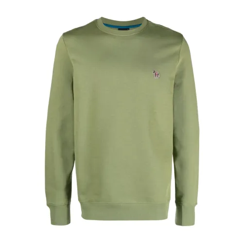 PS By Paul Smith , Green Cotton Sweater with Logo Patch ,Green male, Sizes: