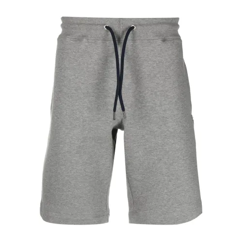 PS By Paul Smith , Grey Logo-Patch Bermuda Shorts ,Gray male, Sizes:
