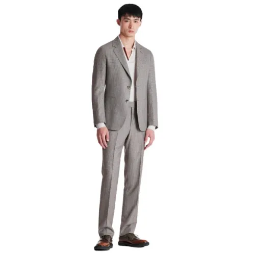 PS By Paul Smith , Heathered Check Suit with Blue Lined Blazer ,Gray male, Sizes: