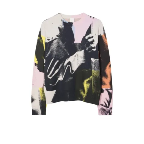 PS By Paul Smith , Life Drawing Print Knitted Cotton Sweater ,Multicolor male, Sizes: